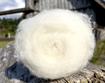 Lana cardada blanca de 500 g / 17,6 oz para fieltro, 21 micras, con certificación Woolmark y OEKO-TEX® para fieltro húmedo, fieltro con aguja e hilado.