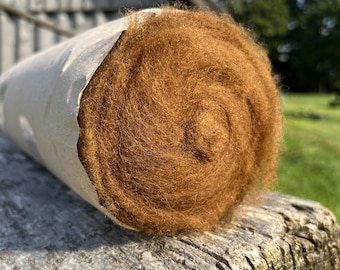 Light Brown 500g / 17.6oz Carded Felting Wool Batt, 21 Micron, Woolmark and OEKO-TEX® Certified for Wet Felting, Needle Felting & Spinning