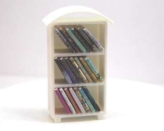 Miniature 3D printed Bookshelf Dollhouse Furniture 1:12 Dolls + 20 books
