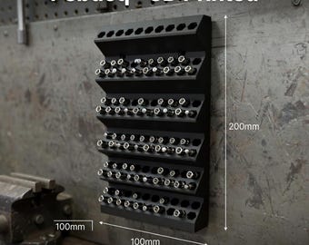 1/4 Inc Hex Bit Organizer 120 Spaces for Wall - 3D Printed