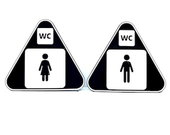 3D Men and Women Restrooms Commercial Signs Set Toilet Door Plates for Business