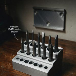 20-Hole Punch and Chisel Organizer Rack & Wall Mount – 3D Printed Storage