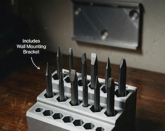 20-Hole Punch and Chisel Organizer Rack & Wall Mount – 3D Printed Storage