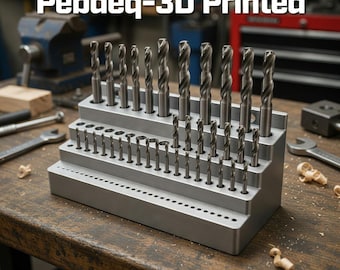 80-Hole Drill Bit Organizer Rack – Holds 1mm to 13mm Bits – 3D Printed Storage Stand