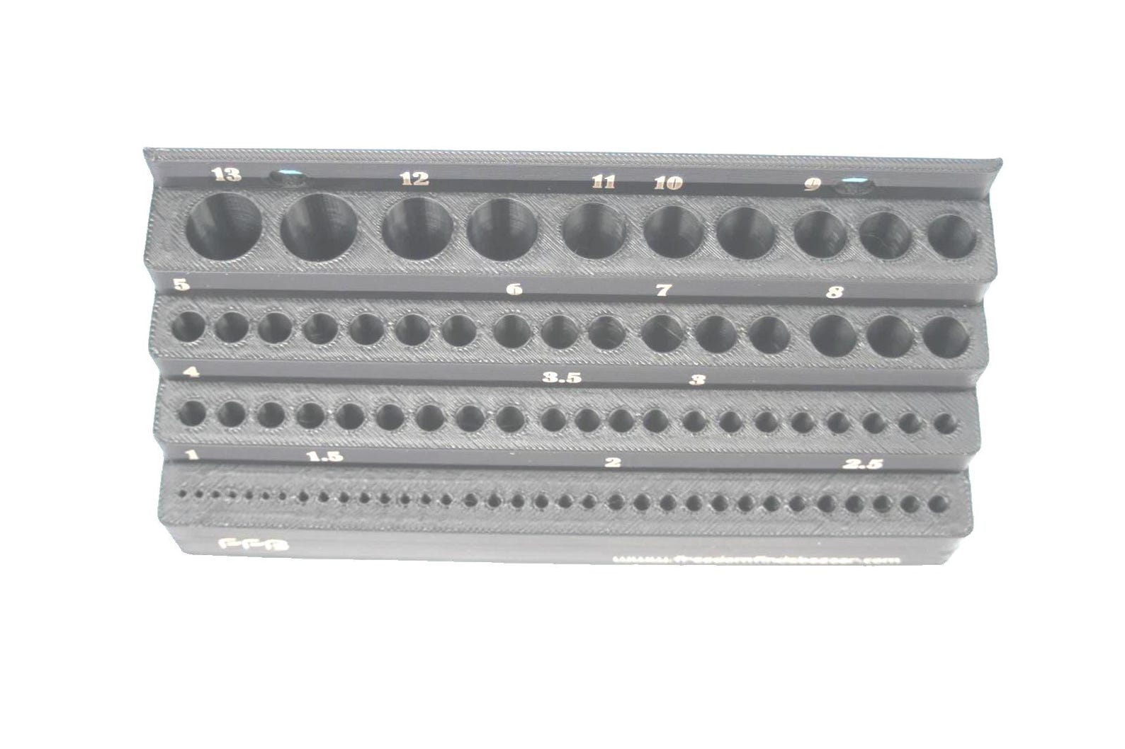 Jumbo Bit Rack 80-hole Drill Bit Organizer Rack – Holds 1mm to 13mm Bits – 3D Printed ...