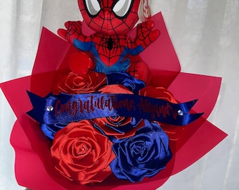 Handmade Ribbon Rose Bouquet, Personalized Graduation Gift