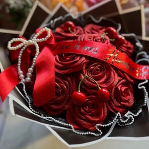 Girlfriend Day Flower Bouquet,Girlfriend Gifts,Flower Bouquet For Girlfriend,12 Ct Roses Bouquet,Red Roses Bouquet,Ramo Buchon