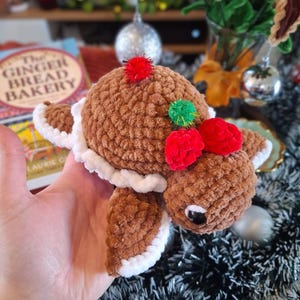 Handmade Gingerbread Crochet Turtle (Only 1 Left!)