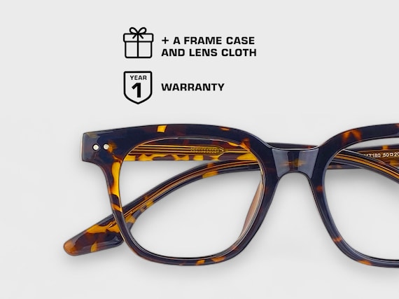 Unisex Rectangular Glasses | Inspired by new Wayfarers | Tortoise, Clear Smoky Grey or Black Onyx colors | Italian Acetate & Flex Hinges