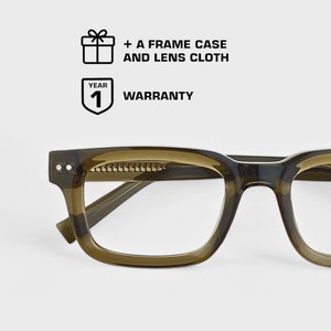 Rectangular Classic Frame | Unisex Men Women | Classic Black or Transparent Colors | Prescription Non Prescripton | Blue Block Lenses Option