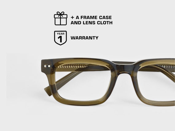 Rectangular Classic Frame | Unisex Men Women | Classic Black or Transparent Colors | Prescription Non Prescripton | Blue Block Lenses Option