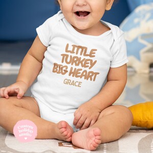 Little turkey big heart t-shirt, cute baby Onesie®, Fall season toddler and kids shirt, Thanksgiving favor shirt, kids thanksgiving shirt