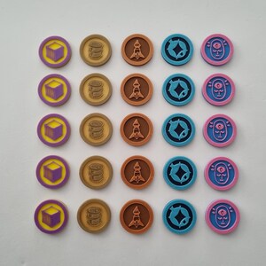 Conjunto de actualización de tokens de recursos Arcs, de doble cara, 25 unidades