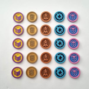 Conjunto de actualización de tokens de recursos Arcs, de doble cara, 25 unidades