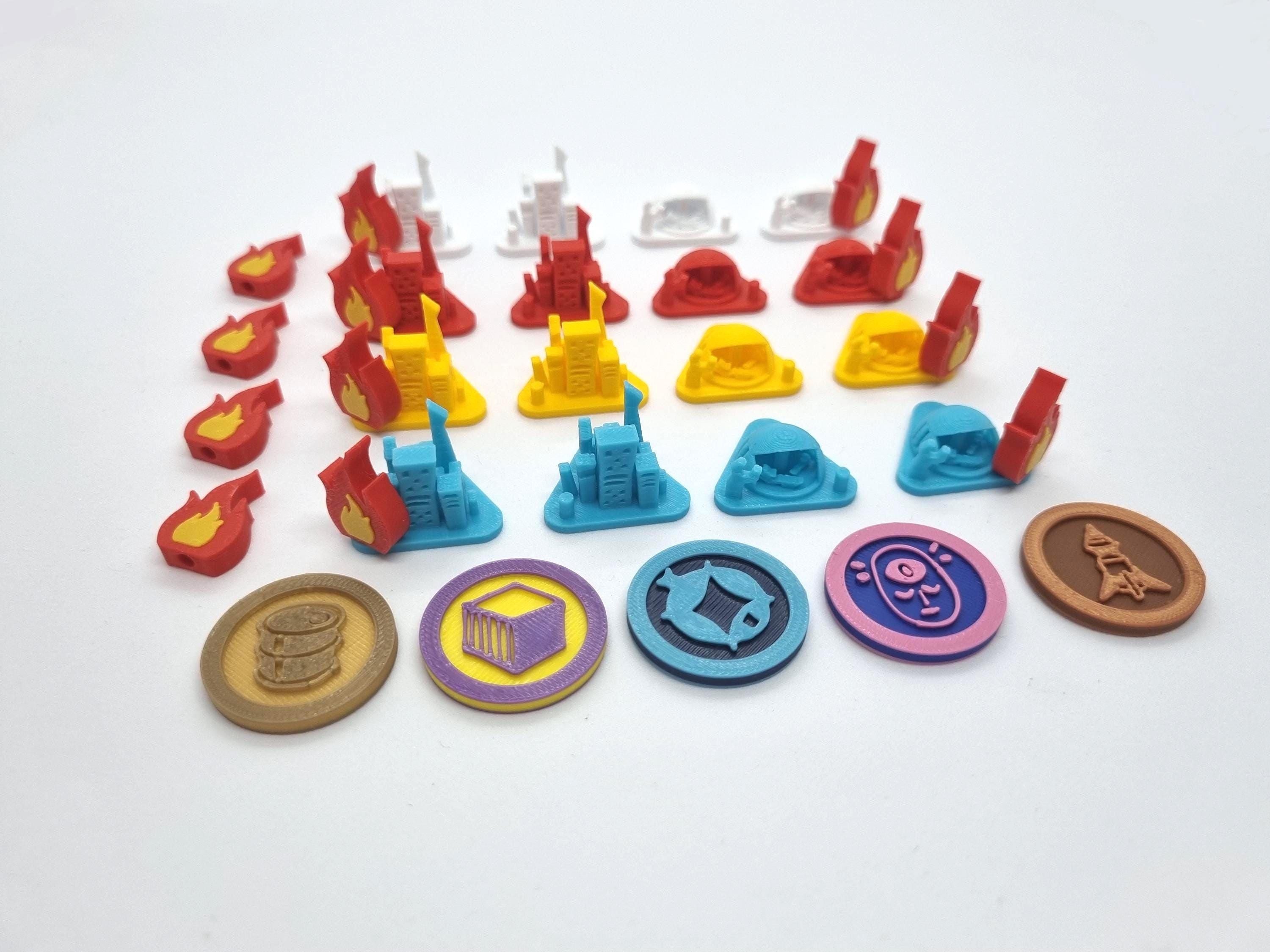 Arcs city, starport, resource token upgrade set, 85 pcs