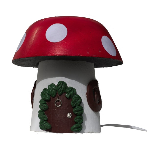 Solar Garden Ornament - Outdoor Toadstool Fairy House - FREE UK SHIPPING