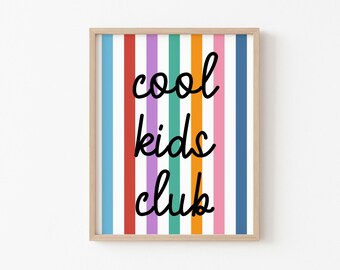 Lámina del Club de Niños Geniales – Cuadro de pared a rayas arcoíris
