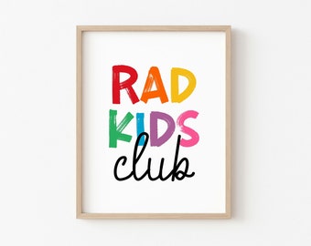 Impresión de Rad Kids Club: Decoración colorida para habitaciones infantiles