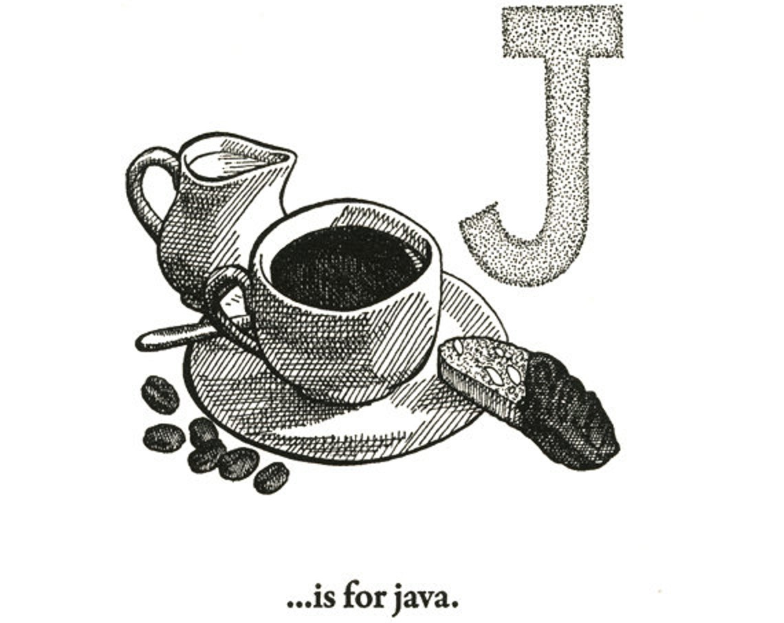 J is for Java Letterpress Print - Etsy
