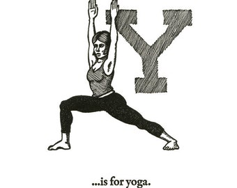 Y is for Yoga - letterpress print