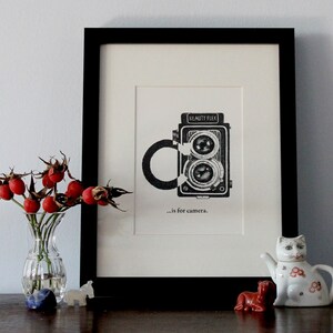 C is for Camera original letterpress print image 2