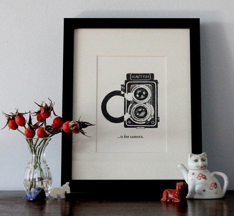 C is for Camera original letterpress print image 2