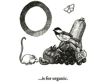 O is for Organic - letterpress print