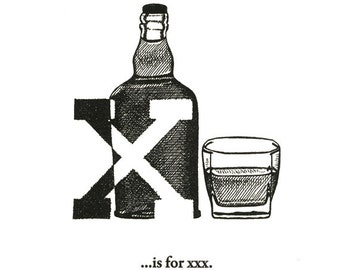 X is for xxx - letterpress print