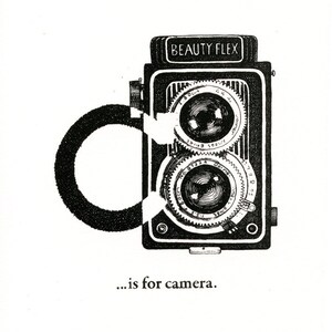 C is for Camera original letterpress print image 1