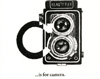 C is for Camera - original letterpress print