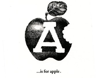 A is for Apple - Letterpress Print