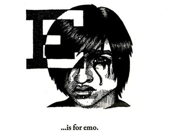 E is for Emo - Letterpress Print