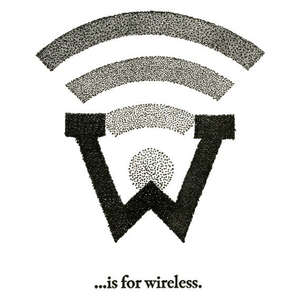 W is for Wireless - letterpress print