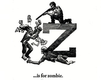 Z is for Zombie - letterpress print