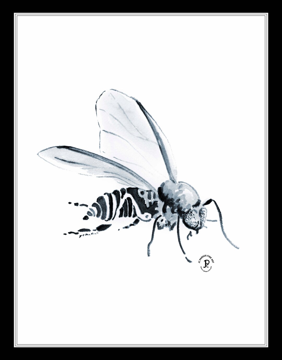 Black Fly - 8x10 Artist Signed Double Matted Decorative