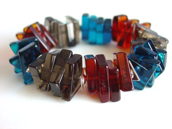 Modern Art Glass Shard Bracelet / Statement Bracelet / Chunky | Etsy