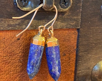Lapis And Gold Earrings