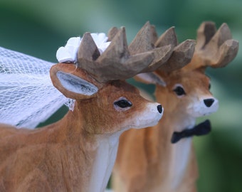 Deer Wedding Cake Topper for Woodland Wedding or Lake Wedding