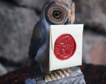 Messenger Owl Cake Topper for Magical Birthday Party with Letter and Wax Seal