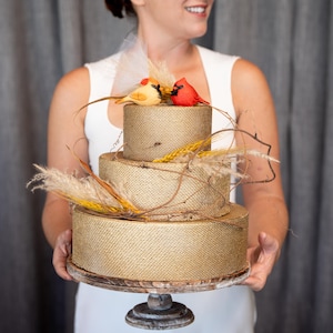 ¡NUEVO! Adorno de madera para tarta de bodas con forma de cardenal, regalo para recién casados y aniversario