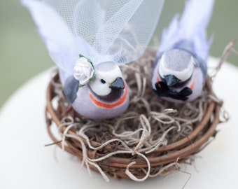 Love Bird Cake Topper for Lavender or Garden Wedding