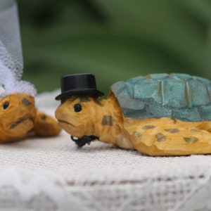 Sea Turtles Wedding Cake Topper for Beach or Destination Wedding Customized Carved Wood Keepsake image 5