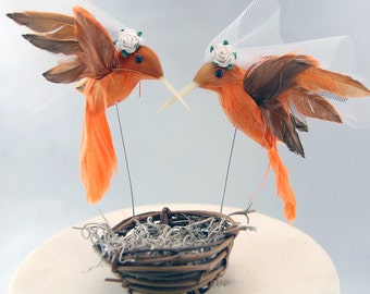 Hummingbird Cake Topper Bride & Bride for Lesbian Wedding