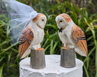 New! Barn Owl Wedding Cake Topper for Anniversary Engagement or Rehearsal Dinner