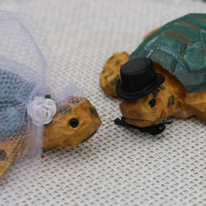 Sea Turtles Wedding Cake Topper for Beach or Destination Wedding Customized Carved Wood Keepsake image 8