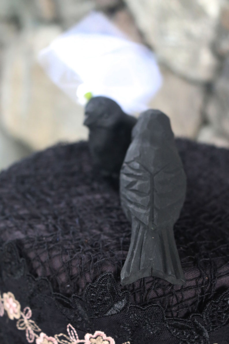 Halloween Cake Topper: Black Crow Raven Bride & Groom for | Etsy
