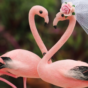 Flamingo Cake Topper for Tropical Wedding
