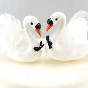 Swan Cake Topper Bride & Groom for Lake Wedding image 5
