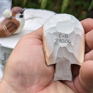 New Sparrow Wedding Cake Topper: Handcarved Wooden Bride and Groom Love Bird Cake Topper image 4