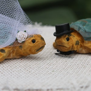 Sea Turtles Wedding Cake Topper for Beach or Destination Wedding Customized Carved Wood Keepsake image 2